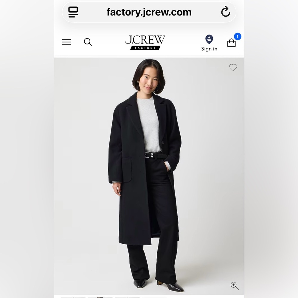 J. Crew Factory wool-bland patch-pocket topcoat.